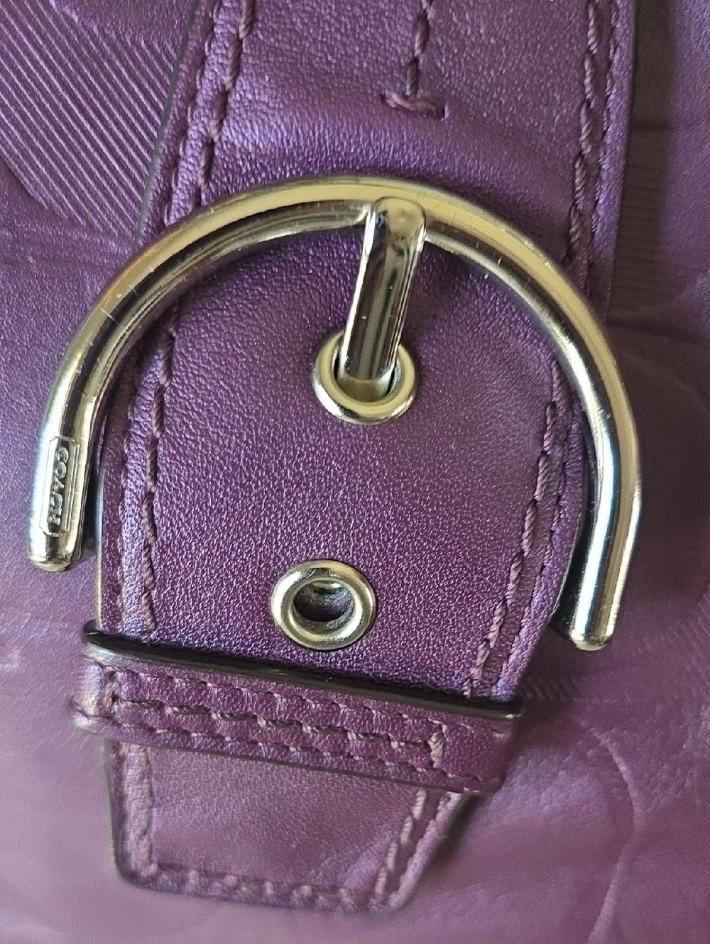 Coach Soho Purple Leather Signature Buckle Tote with Hangtag GUC - Picture 4 of 16